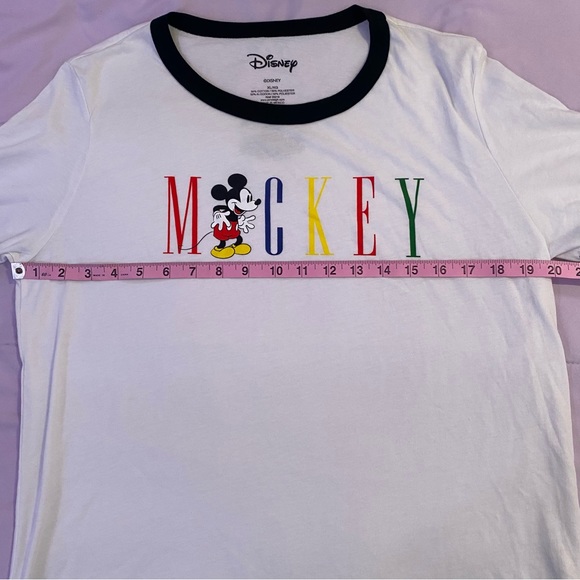 disney mickey mouse NWOT name logo colorful graphic tee - Picture 3 of 5